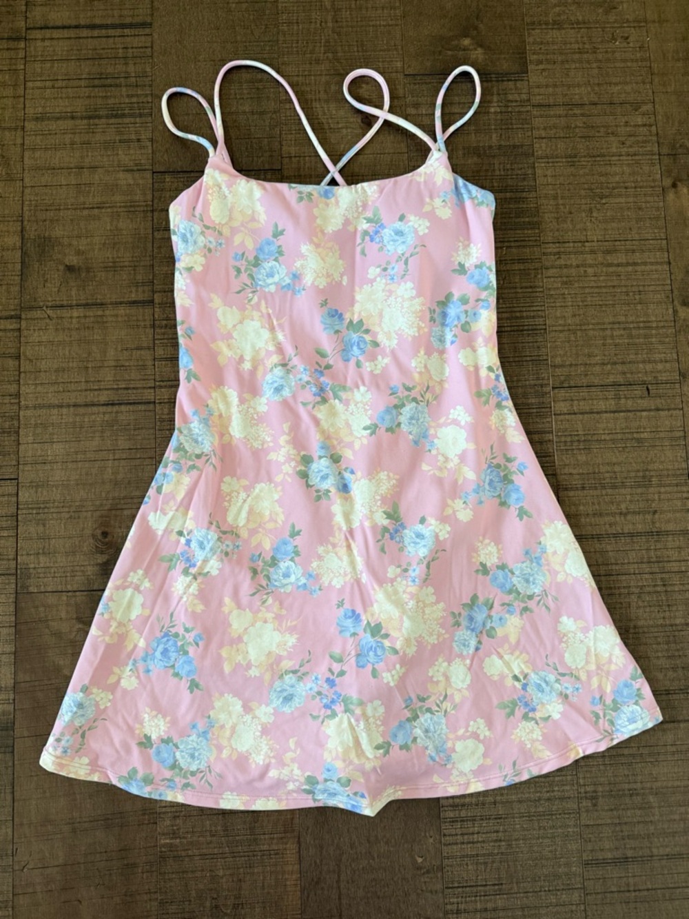 As revival XS Pink Floral athletic Dress with built in shorts